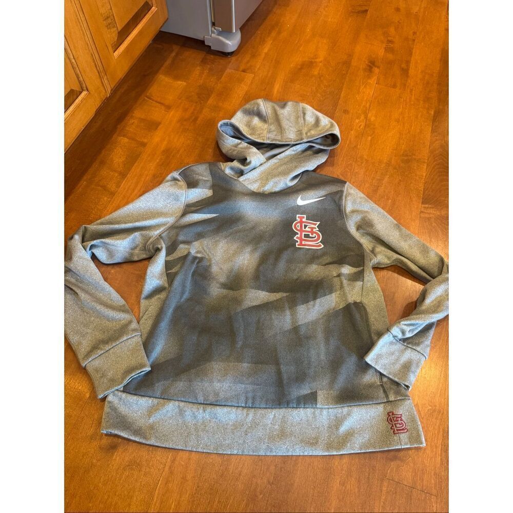 Nike Dri-FIT St Louis Cardinals Hoodie Womens Medium Gray Athletic Pullover MLB